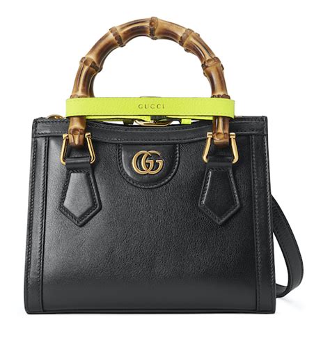 gucci bamboo tela manico nero|gucci diana bamboo bags.